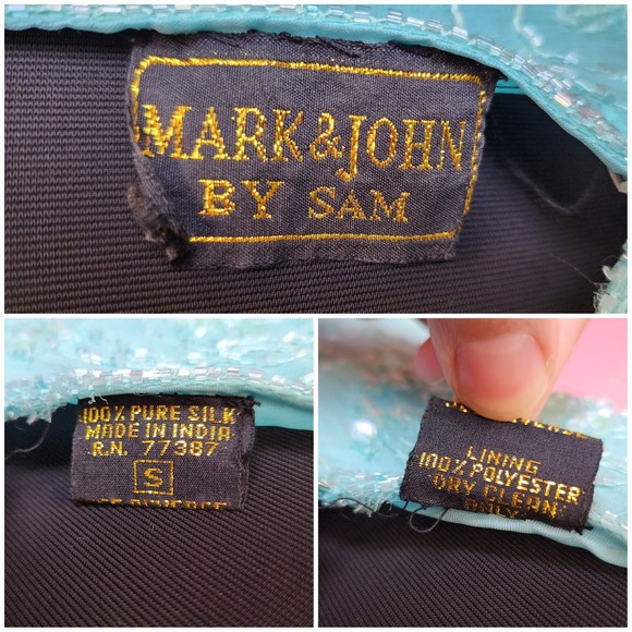 Vintage 1980's does 20's Silk Beaded Turquoise Asymmetrical Fringe Dress - Picture 10 of 10